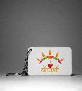 I Love Diwali Keychain - Embrace the Festival of Lights(Pack Of 2)