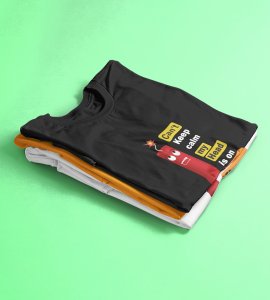 Laxmi cracker printed diwali themed unisex round neck blended black t-shirt specially for diwali festival