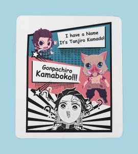 Demon Slayer Duo: Tanjiro & Inosuke Meme Edition Mouse Pad