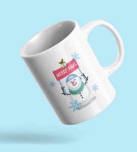 Mery Xmas, Coffe Mug with Snowman Design