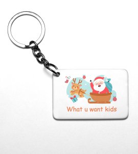 Santas Classic Laugh Design Key Chain ,Christmas Edition Printed Key Chain |Best Gift For Friends Family Boys Girls