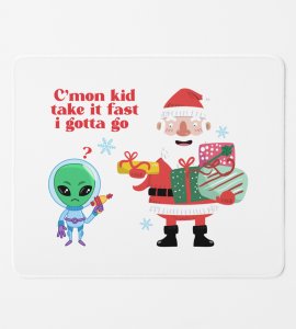 Alien & Santa: Cute Designer Mouse Pad by Unique Gift For Kids Boys Girls