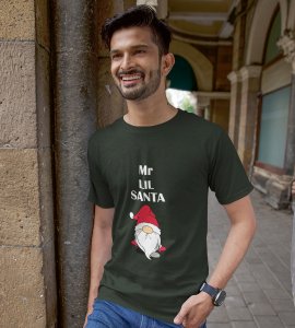 Gentleman Santa T-shirt: Best Gift For Secret Santa(Green) Perfect Gift For Boys Girls