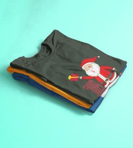 Funniest Santa : Funniest Printed T-shirt (Green) Perfect Gift For Kids