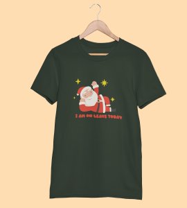 Vacational Santa: Humorously Printed T-shirt (Green) Best Gift For Secret Santa