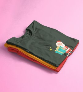 Gift Man Santa: Perfectly Printed T-shirt (Green) Best Gift For Boys Girls