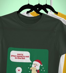 Prankster Santa: Funny Printed T-shirt (Green) Perfect Gift For Secret Santa