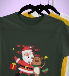 Happy Santa: Best Printed T-shirt (Green) Best Gift For Kids