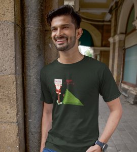 Eco-Friendly Santa: Beautifully Printed T-shirt (Green) Exclusive Gift For Boys Girls
