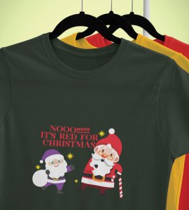 No Purple Its Red : Funniest Printed T-shirt Ever (Green) Unique Gift For Secret Santa