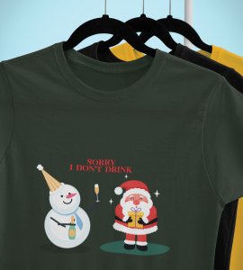 Sober Santa: Funniest Printed T-shirt (Green) Best Gift For Boys Girls