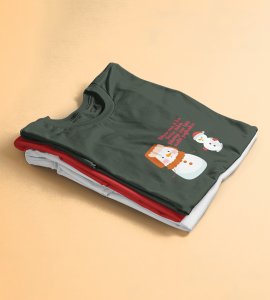 Snowman Sharmaji : Beautifully Crafted T-shirt (Green) Perfect Gift For Secret Santa