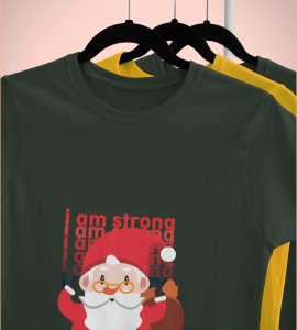 Strongest Santa: Unique Printed T-shirt (Green) Best Gift For Christmas Eve