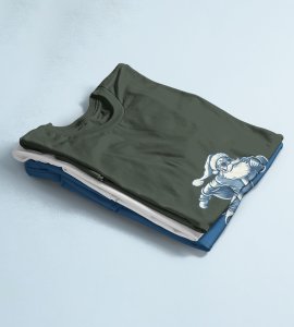 Gen-z Santa At Service : Printed T-shirt (Green) Best Gift For Boys Girls