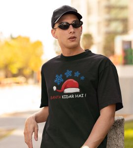 Where's Santa? : Best Printed T-shirt For Christmas (Green)Most Liked Gift For Boys Girls