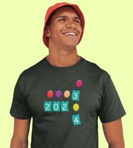 2023 Gone 2024 Came : Most Uniquely Printed T-shirt (Green) Best Gift For Boys Girls