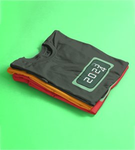 Year Changing Clock : New Year Printed T-shirt (Green) Best Gift For Secret Santa