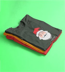 Graphic Lover Santa: Good Vibes Printed T-shirt (Green) Unique Gift For New Year Boys Girls