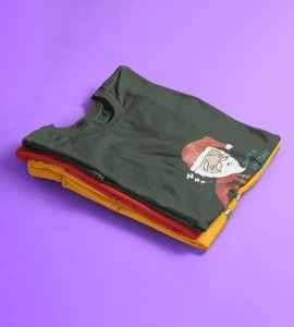 Tired Santa: Best Printed T-shirt (Green) Best Gift For Kids Boys Girls