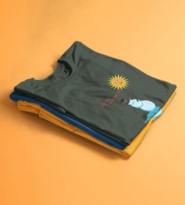 Angry Snowman : Unique Printed T-shirt (Green) Best Gift For Boys Girls