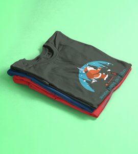 Biker Santa: Unique Printed T-shirt (Green) Perfect Gift For Christmas Boys Girls