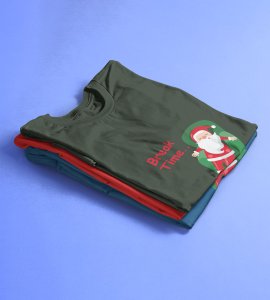 Santa Is On Break: Cute Printed T-shirte (Green) Best Gift For Boys Girls