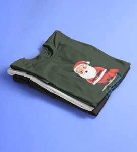 Even Santa Wants Gift: Cute Printed T-shirt (Green) Perfect Gift For Boys Girls