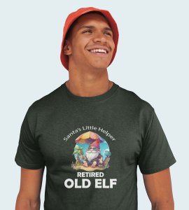 Elderly Elf: Unique Printed T-shirt (Green) Perfect Gift For Boys Girls