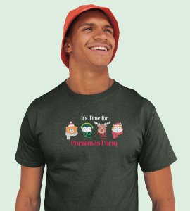 Christmas Party: Motivational Printed T-shirt (Green) Unique Gift For Secret Santa
