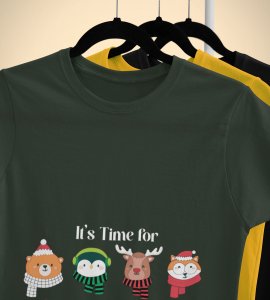 Christmas Party: Motivational Printed T-shirt (Green) Unique Gift For Secret Santa