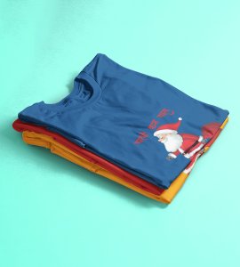 Get Back To Work Santa : Hydrate Festively with(Blue) T-shirt - Leak-Proof, Marathi Printed Printed