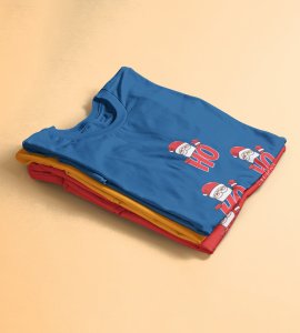 Santas Classic Laugh Printed T-shirt ,(Blue) Christmas Edition Printed T-shirt |Best Gift For Friends Family Boys Girls