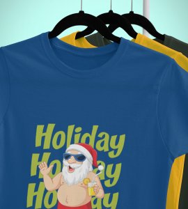 Santa On Vaction T-shirt: Exclusive Gift For Boys Girls(Blue) Cool Santa T-shirt, A Perfect Gift For Secret Santa