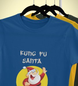 Kung Fu Santa: Perfect T-shirt For Secret Santa(Blue) Best Gift For Boys Girls