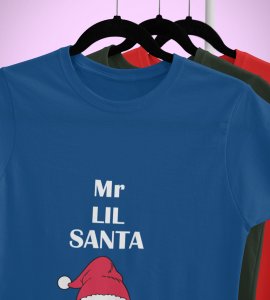 Gentleman Santa T-shirt: Best Gift For Secret Santa(Blue) Perfect Gift For Boys Girls