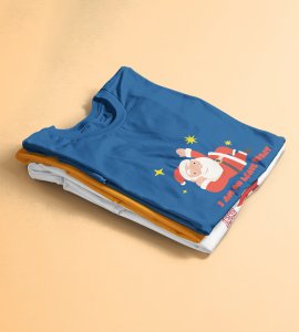 Vacational Santa: Humorously Printed T-shirt (Blue) Best Gift For Secret Santa
