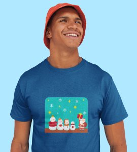 Santa's Squad: Cute Printed T-shirt (Blue) Perfect Gift For kids