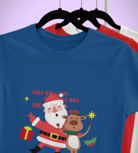 Happy Santa: Best Printed T-shirt (Blue) Best Gift For Kids