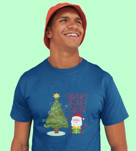 Eco-Friendly Santa: Beautifully Printed T-shirt (Blue) Exclusive Gift For Boys Girls
