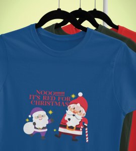 No Purple Its Red : Funniest Printed T-shirt Ever (Blue) Unique Gift For Secret Santa
