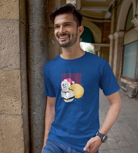 Summer Lover Snowman : Best Printed T-shirt (Blue) Perfect Gift For Secret Santa For Boys Girls