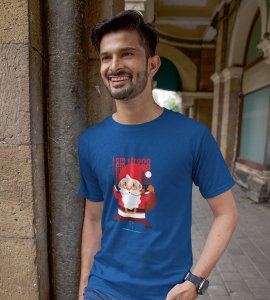 Strongest Santa: Unique Printed T-shirt (Blue) Best Gift For Christmas Eve