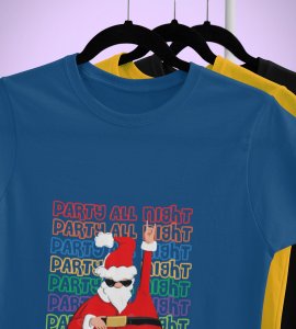 Party Animal Santa : Most Unique Printed T-shirt (Blue) Best Gift For Boys Girls
