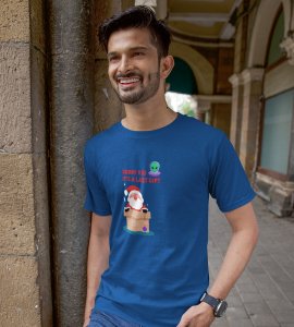 Sorry Kids Last Gift : Funny Printed T-shirt (Blue) Most Liked Gift For Secret Santa