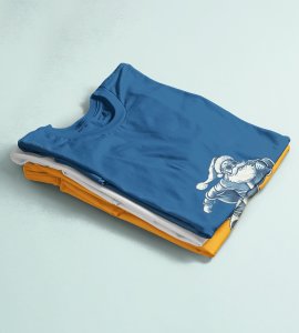 Gen-z Santa At Service : Printed T-shirt (Blue) Best Gift For Boys Girls