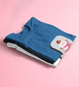 I Love Santa : Cute And Beautiful Printed T-shirt (Blue) Best Gift For Boys Girls