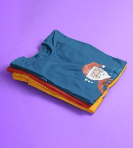 Tired Santa: Best Printed T-shirt (Blue) Best Gift For Kids Boys Girls