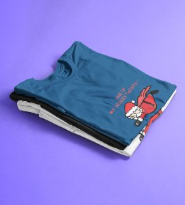 Super Santa : Unique And Funny Printed T-shirt (Blue) Perfect Gift For Boys Girls