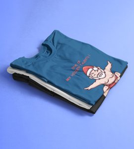 Sumo Santa : Best Printed T-shirt (Blue) Best Gift For Kids Boys Girls