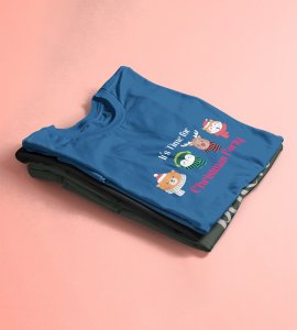 Christmas Party: Motivational Printed T-shirt (Blue) Unique Gift For Secret Santa